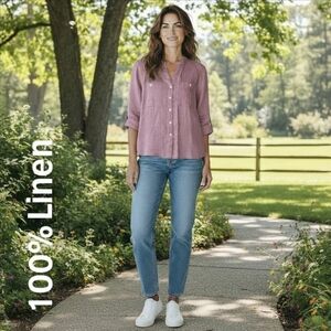 Linen Blouse/Tunic. Isaac Mizrahi New York 100% Linen